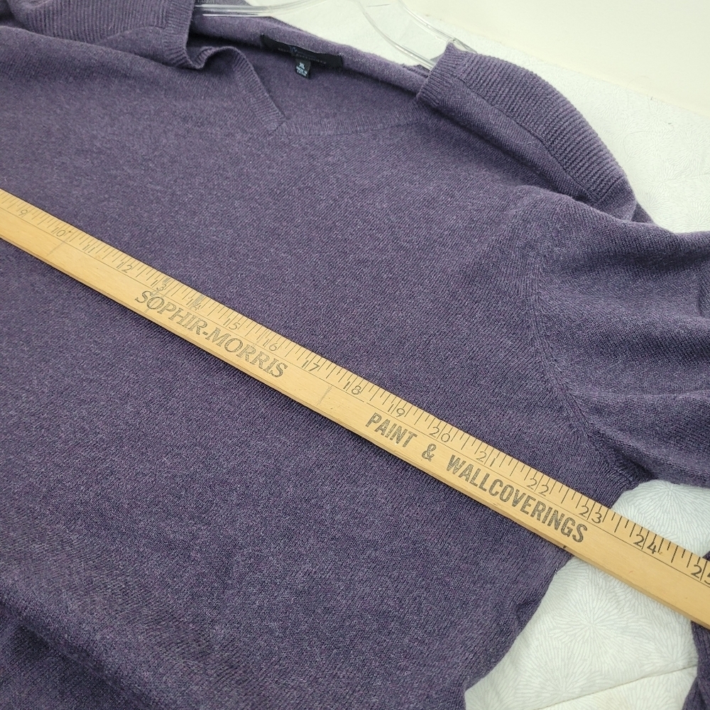 Marc Anthony Purple Cashmere Cotton V Neck Soft Cozy Mens Sweater office prep XL - Picture 4 of 9